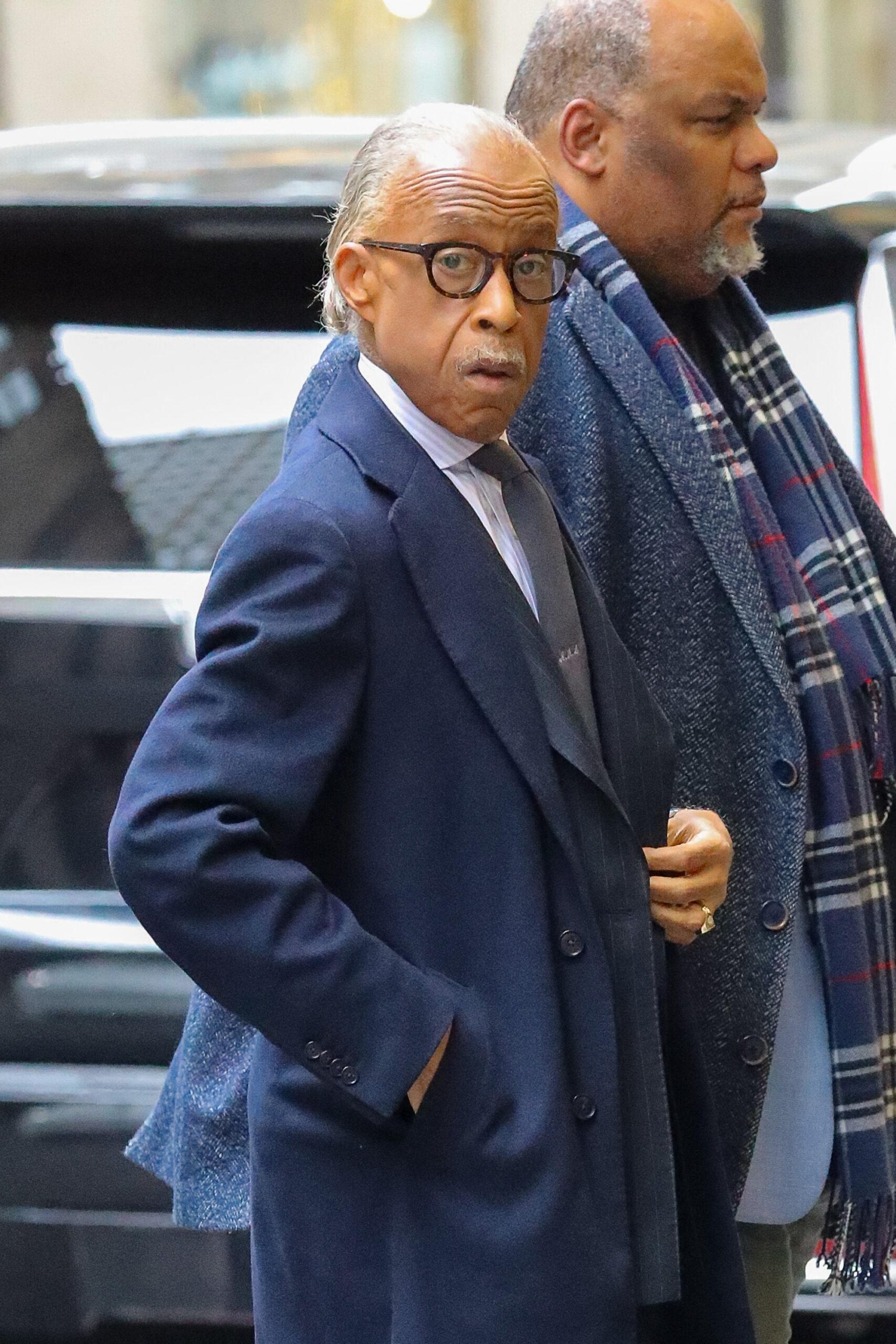 Al Sharpton spotted arriving at the NBC studios in New York City on Mar 22, 2024