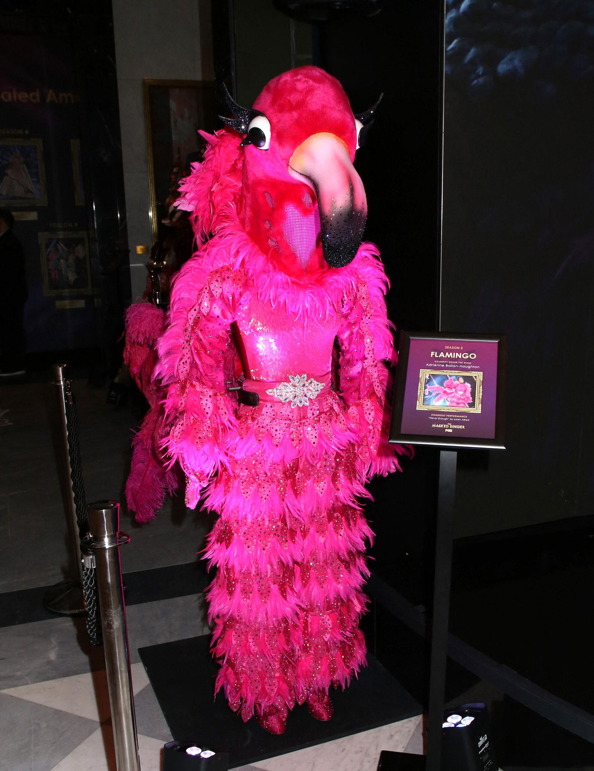 Flamingo costume at The Masked Singer Exhibit 