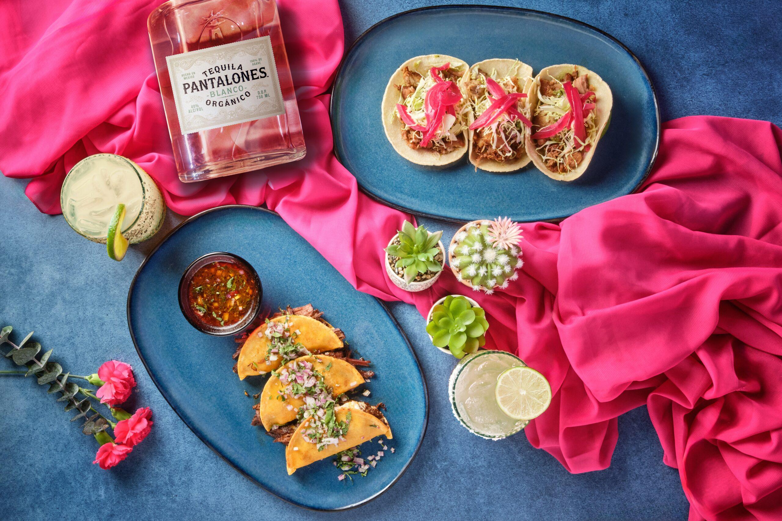 Pantalones tequila with mexican food
