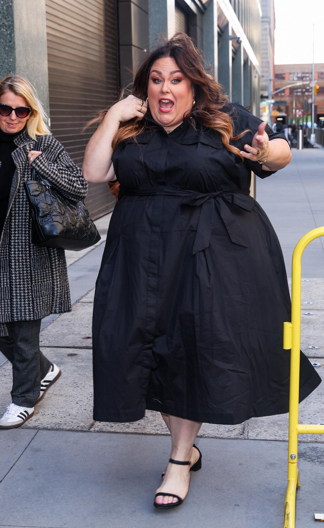 Chrissy Metz is all smiles while outside of ABC Studios this morning in New York City