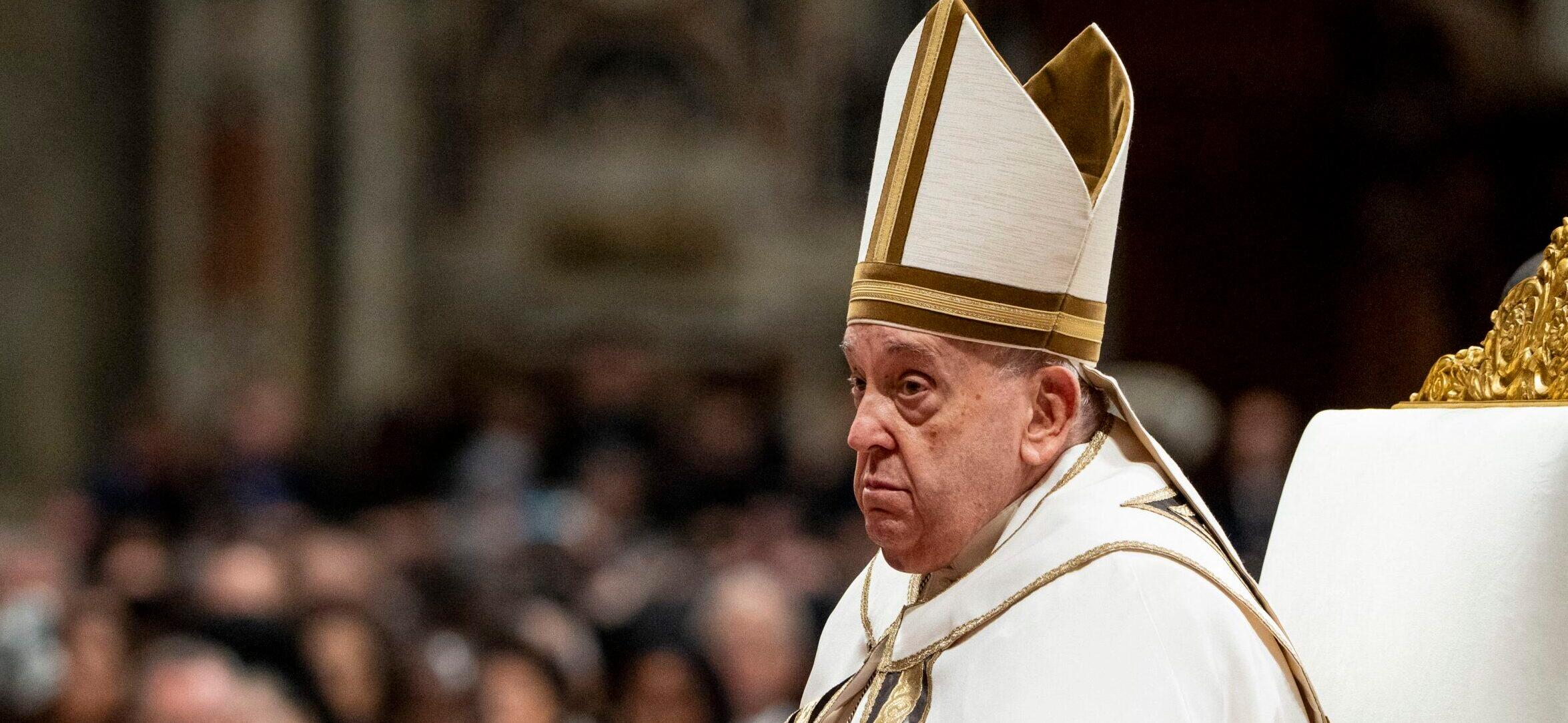 Pope Francis attends an Ordinary Public Consistory for creating 21 new cardinals, at St Peter's Basilica in the Vatican