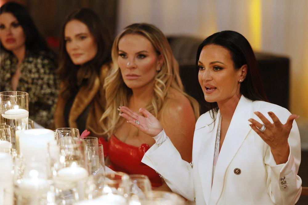 Lisa Barlow, Meredith Marks, and Heather Gay during an episode of "RHOSLC." 