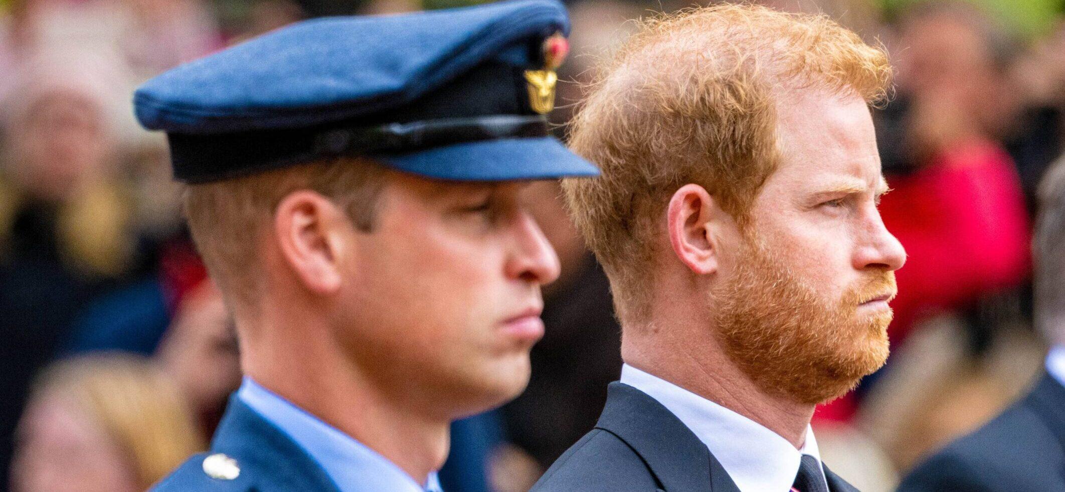 Prince William and Prince Harry at Queen Elizabeth II state funeral, London, UK - 19 Sept 2022