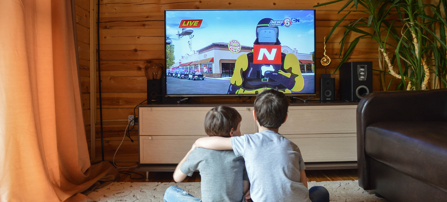 Kid watching tv