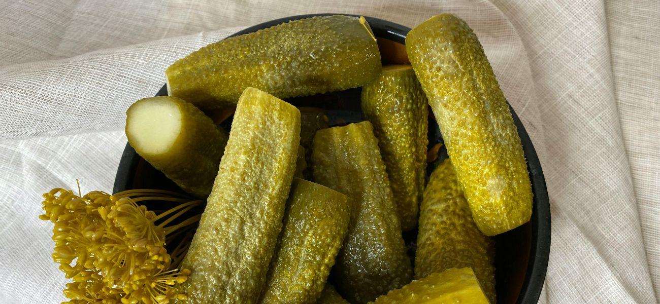 Pile of dill pickles