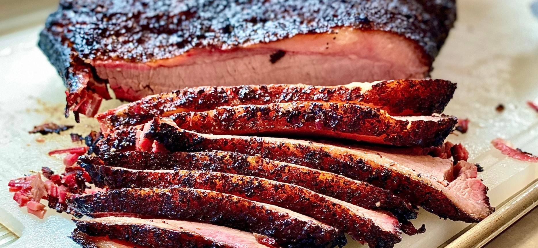 Sliced BBQ brisket