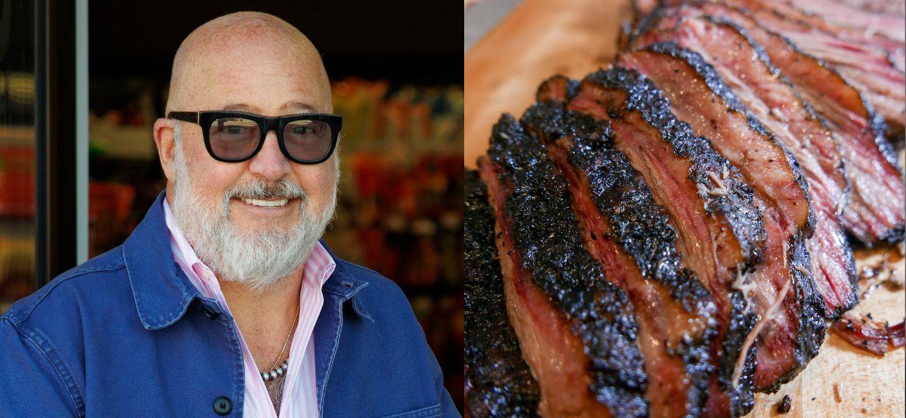Andrew Zimmern (left) BBQ Brisket (right)