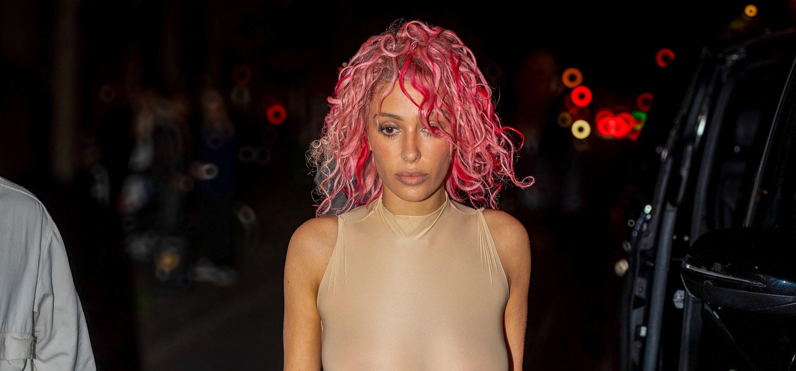 Bianca Censori turns heads in striking pink hair after the Prototype Show in Paris