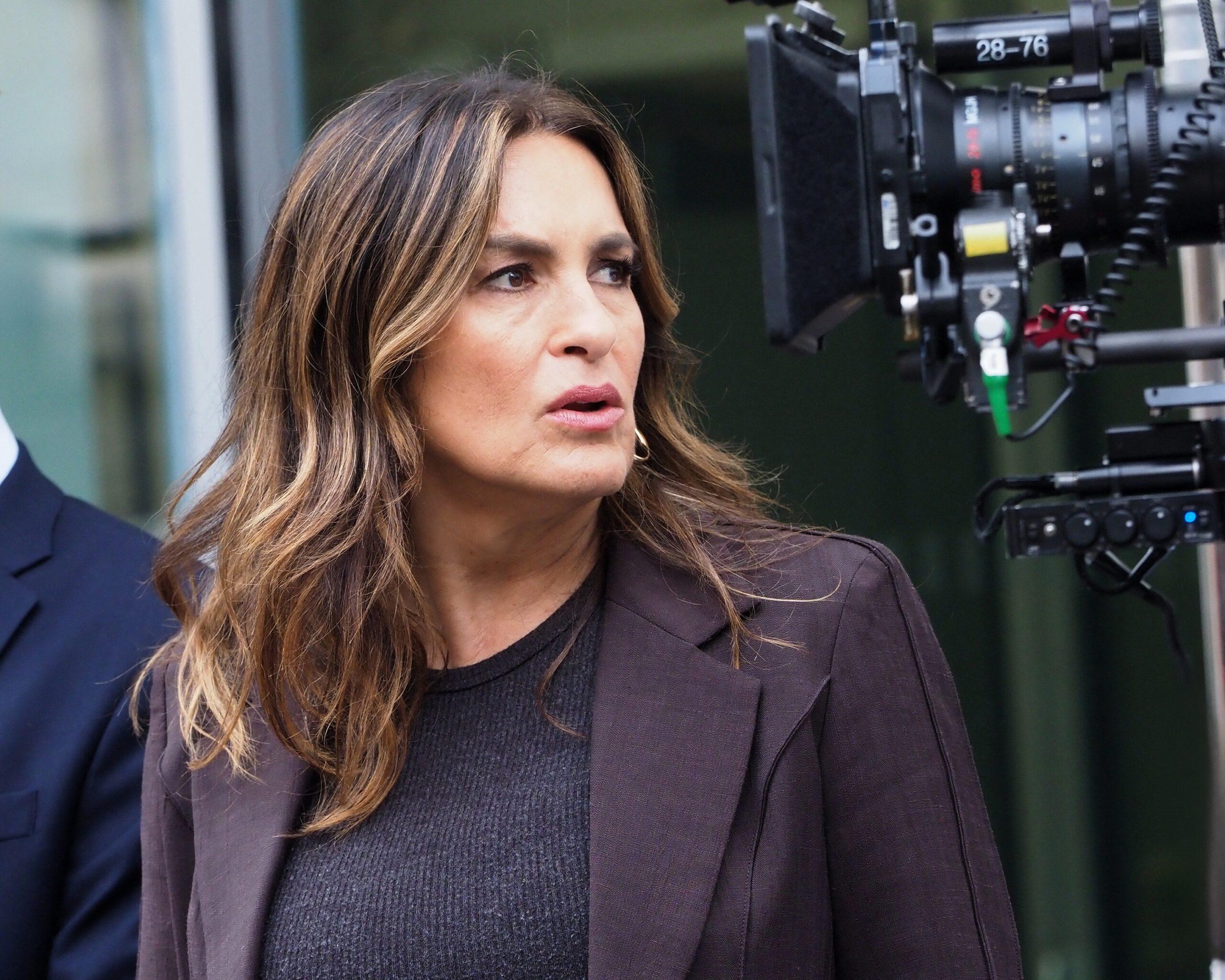 Mariska Hargitay on the set of Law and Order: Special Victims Unit filming in New York City