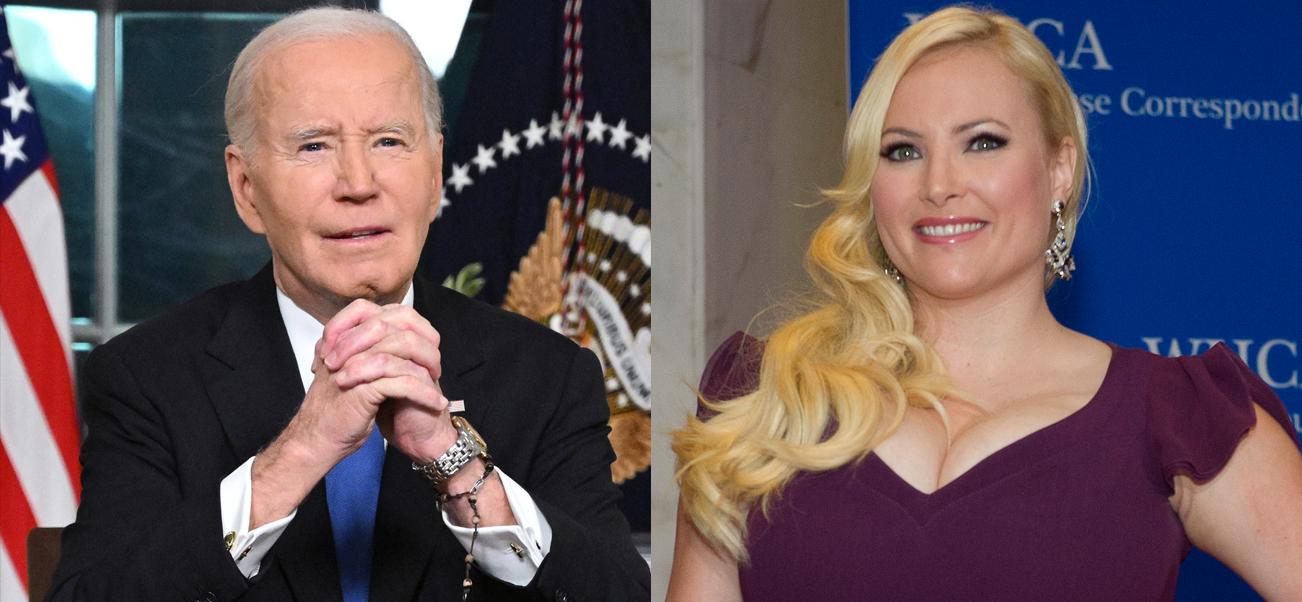 A photo collage of Joe Biden and Meghan McCain
