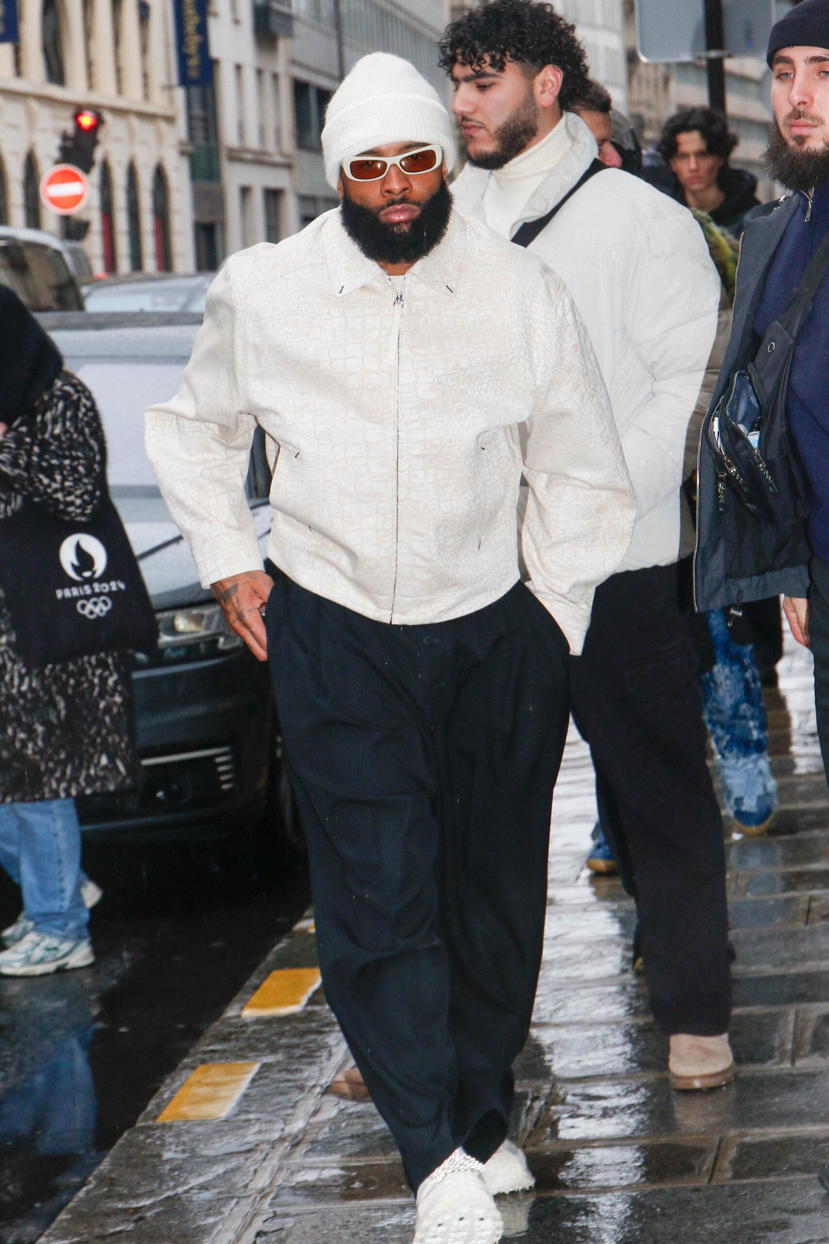 Odell Beckham Jr arriving at his hotel during Paris Fashion Week