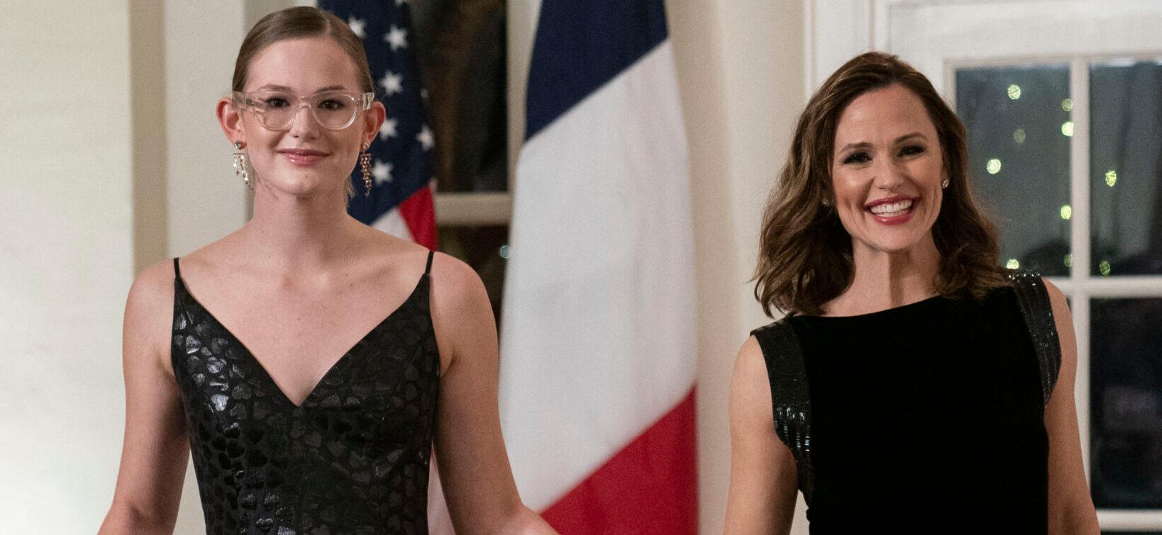 Jennifer Garner and Violet Affleck arrive to attend a State Dinner in honor of President Emmanuel Macron and Brigitte Macron of France hosted by United States President Joe Biden and first lady Dr. Jill Biden at the White House in Washington, DC on Thursday, December 1, 2022