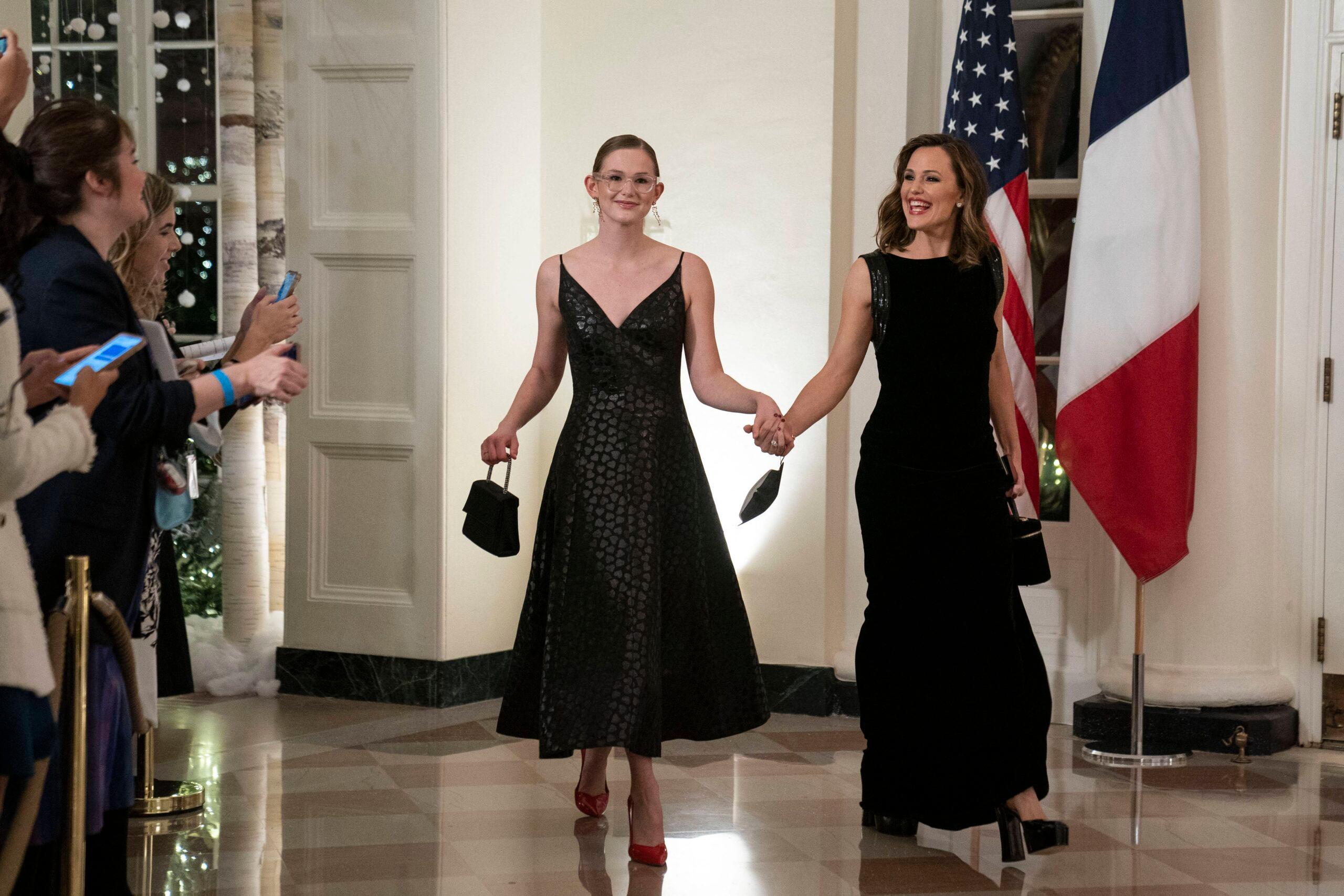 Jennifer Garner and Violet Affleck arrive to attend a State Dinner in honor of President Emmanuel Macron and Brigitte Macron of France hosted by United States President Joe Biden and first lady Dr. Jill Biden at the White House in Washington, DC on Thursday, December 1, 2022