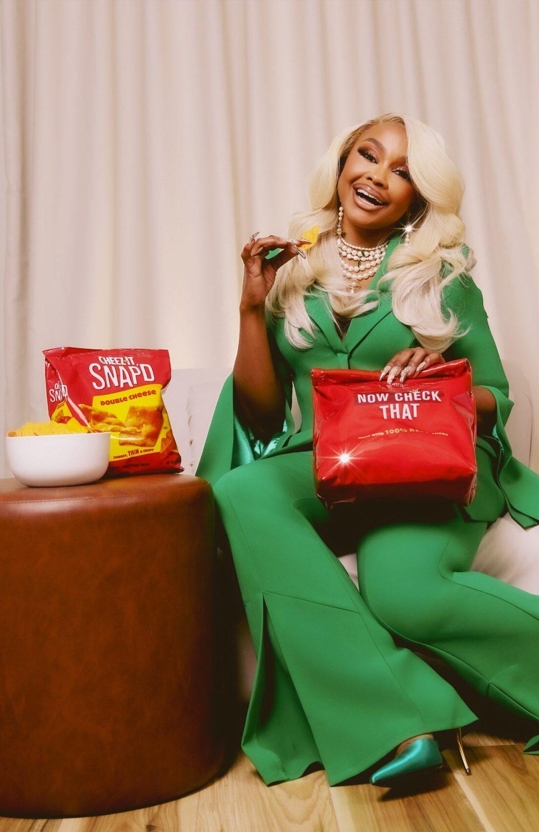 Phaedra Parks and Cheez-It bag