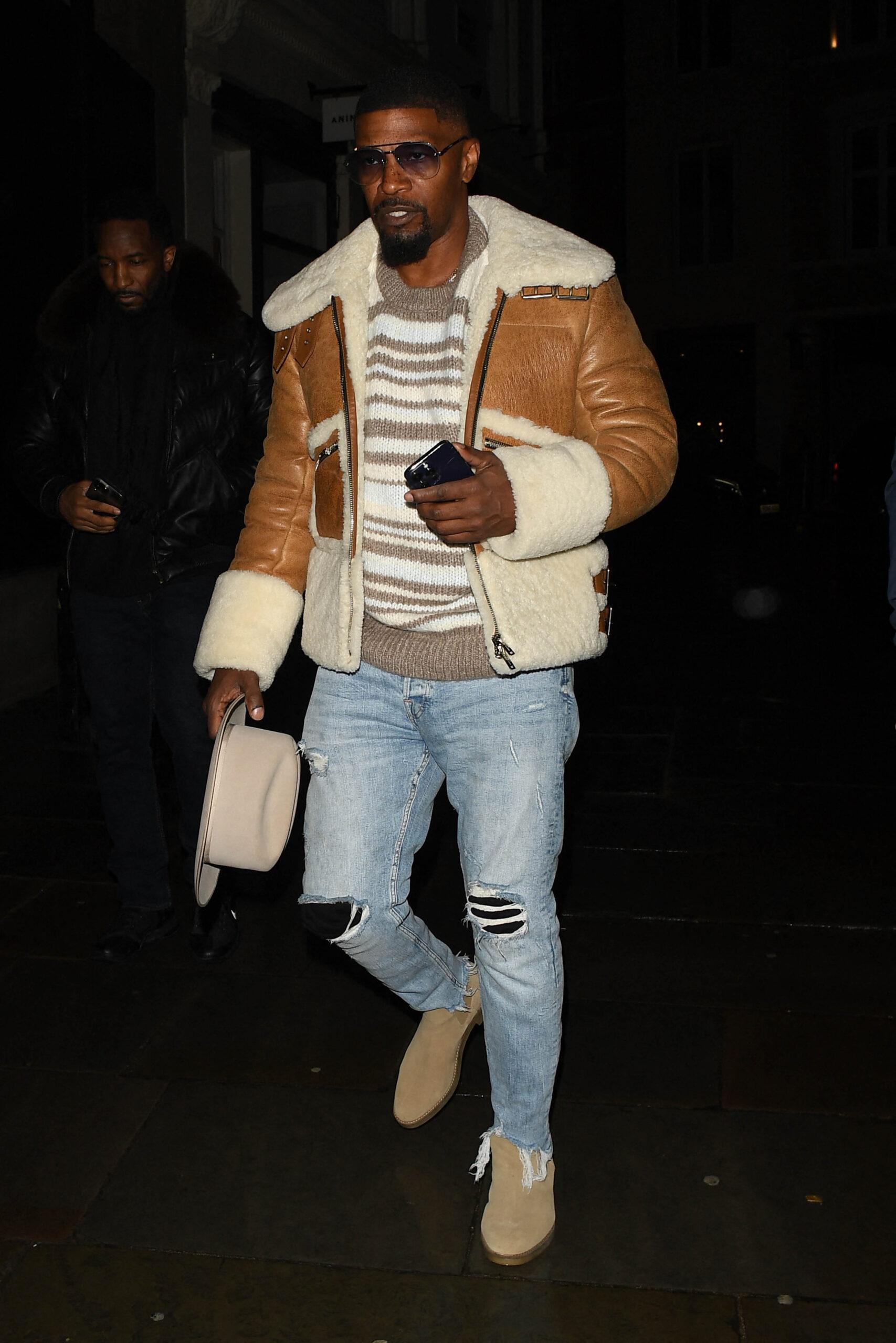 Jamie Foxx at Mayfair's newest hotspot restaurant "Sparrow Italia' in the heart of the capital.