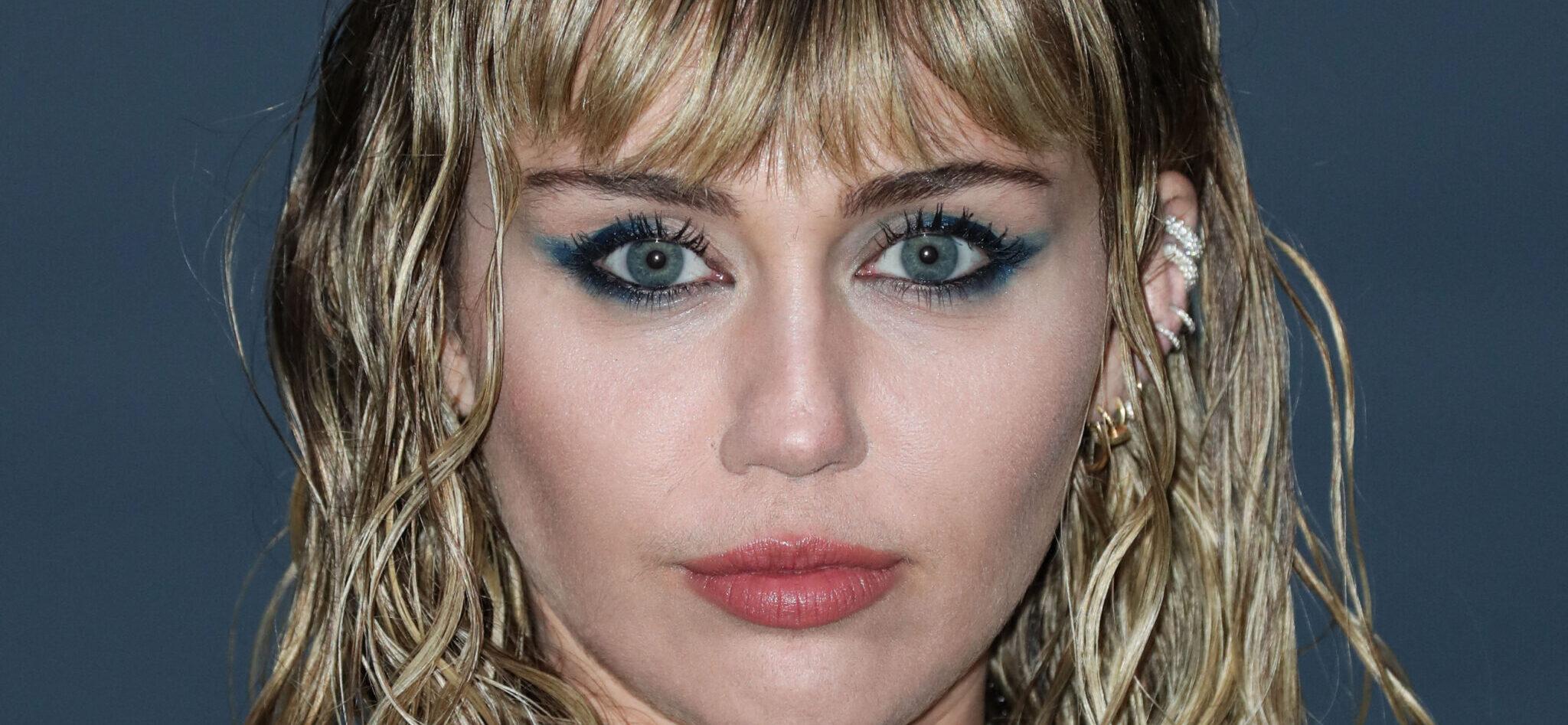 Miley Cyrus at Saint Laurent Mens Spring Summer 20 Show