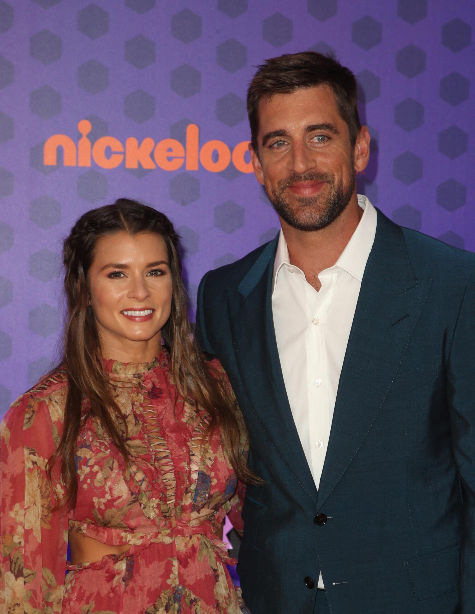 Danica Patrick and Aaron Rodgers at Nickelodeon Kids' Choice Sports Awards 2018
