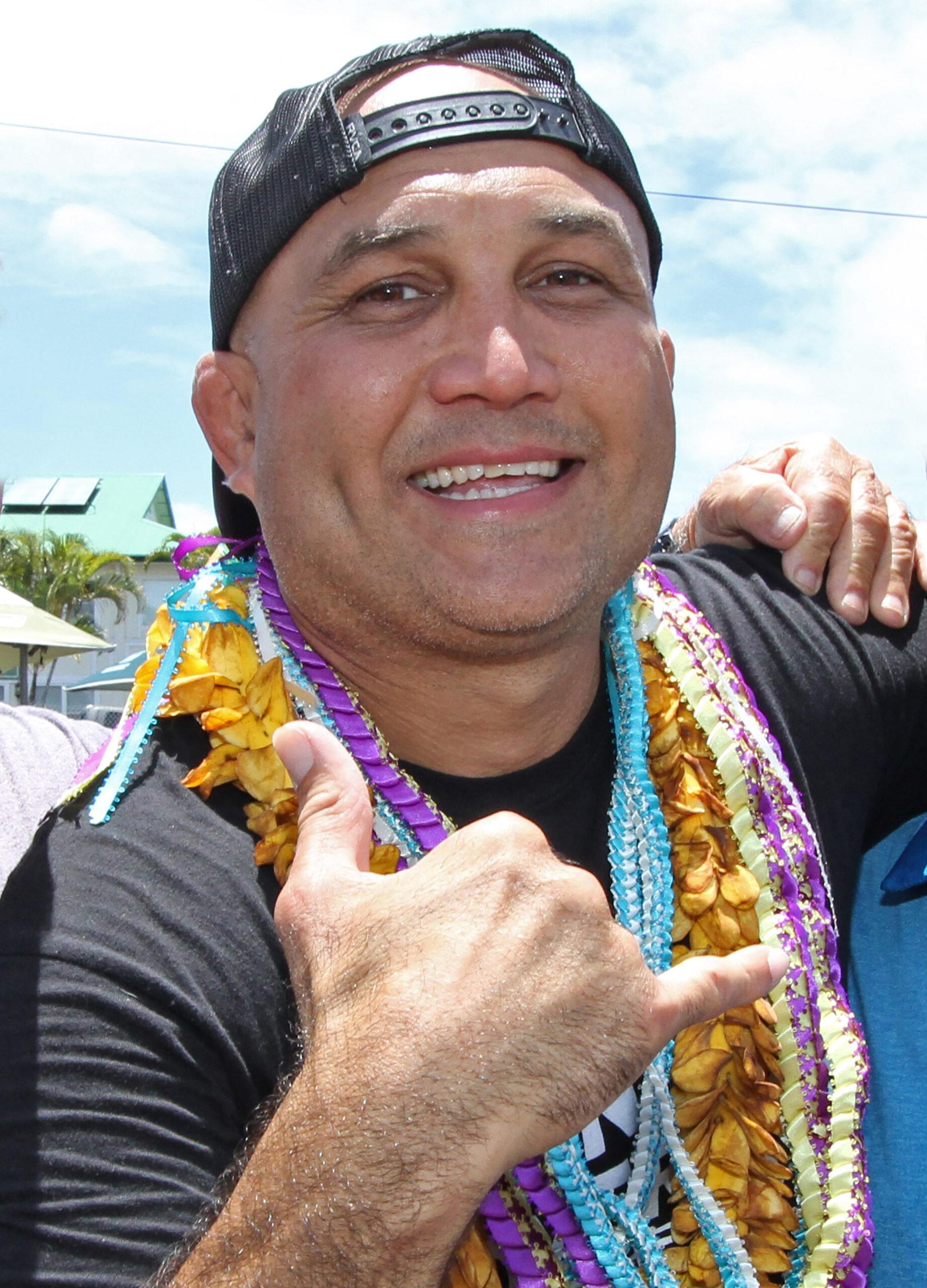 BJ Penn showing Hawaii sign