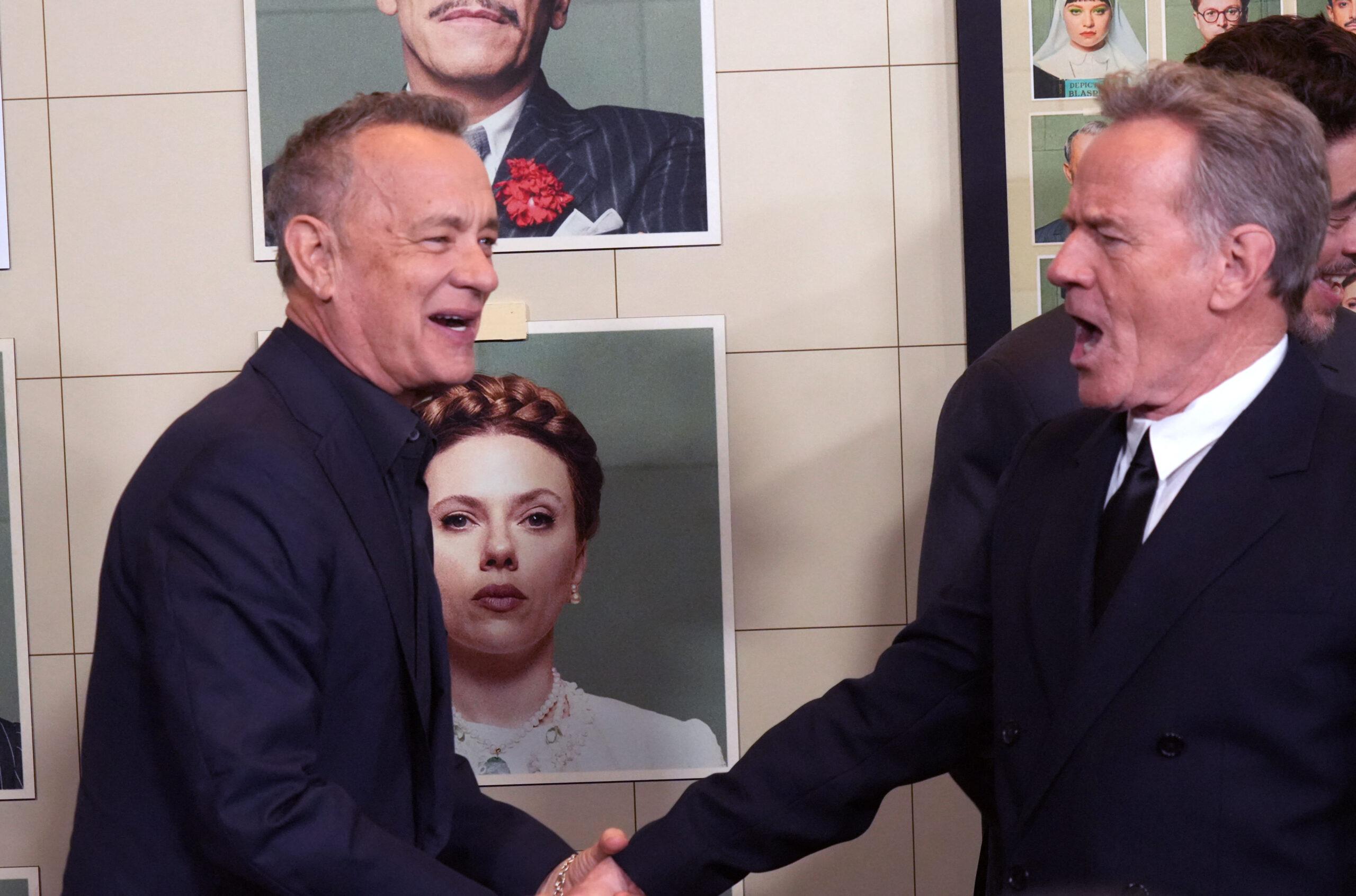 Tom Hanks and Bryan Cranston at The New York Premiere Of The Phoenician Scheme-NYC