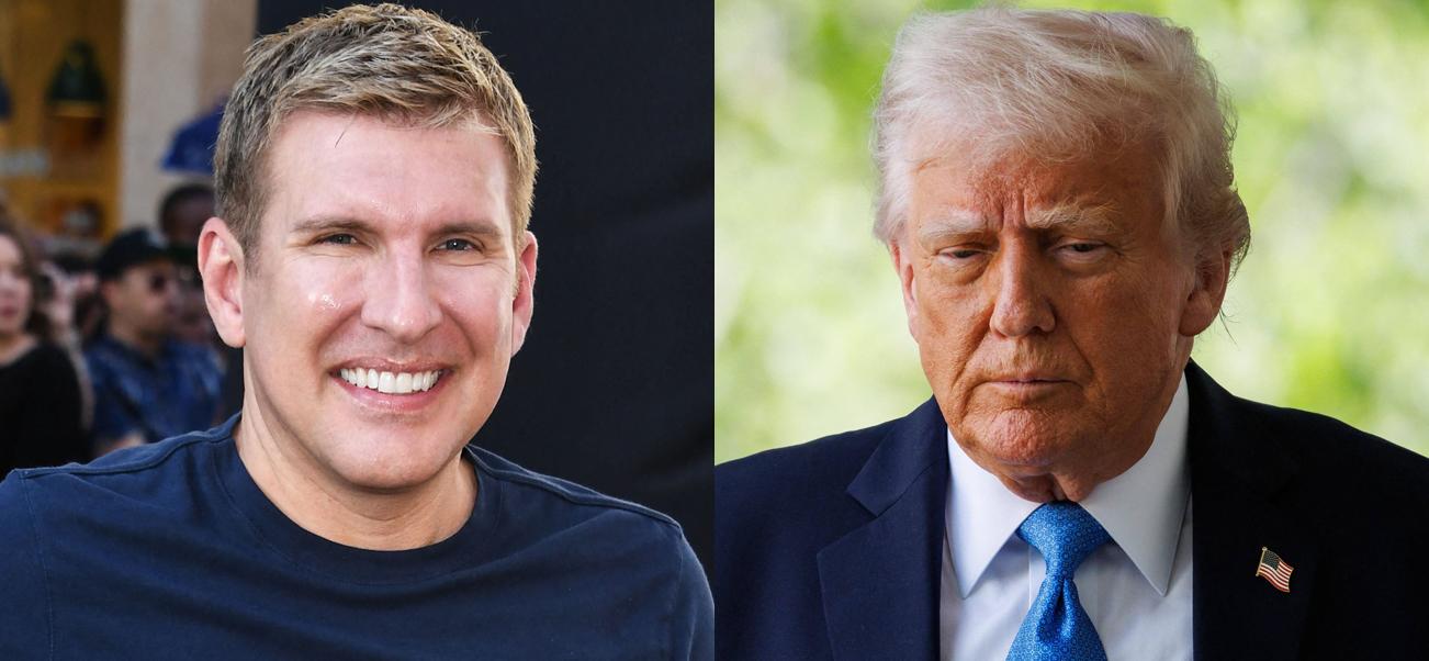 A photo collage of Todd Chrisley and Donald Trump