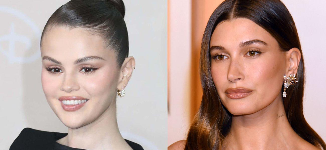 Selena Gomez (left) Hailey Bieber (right)