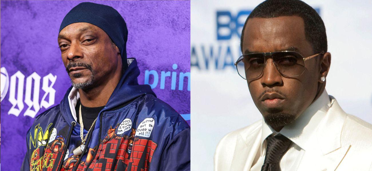 Photo collage of Diddy and Snoop Dogg.