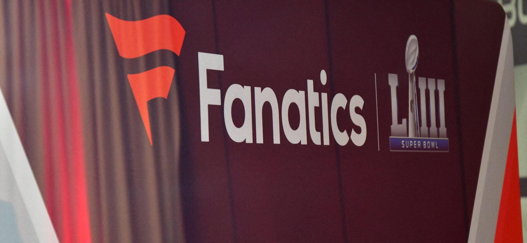 Fanatics logo during Super Bowl party.
