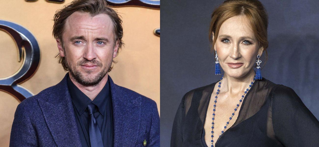 Tom Felton (left) JK Rowling (right)