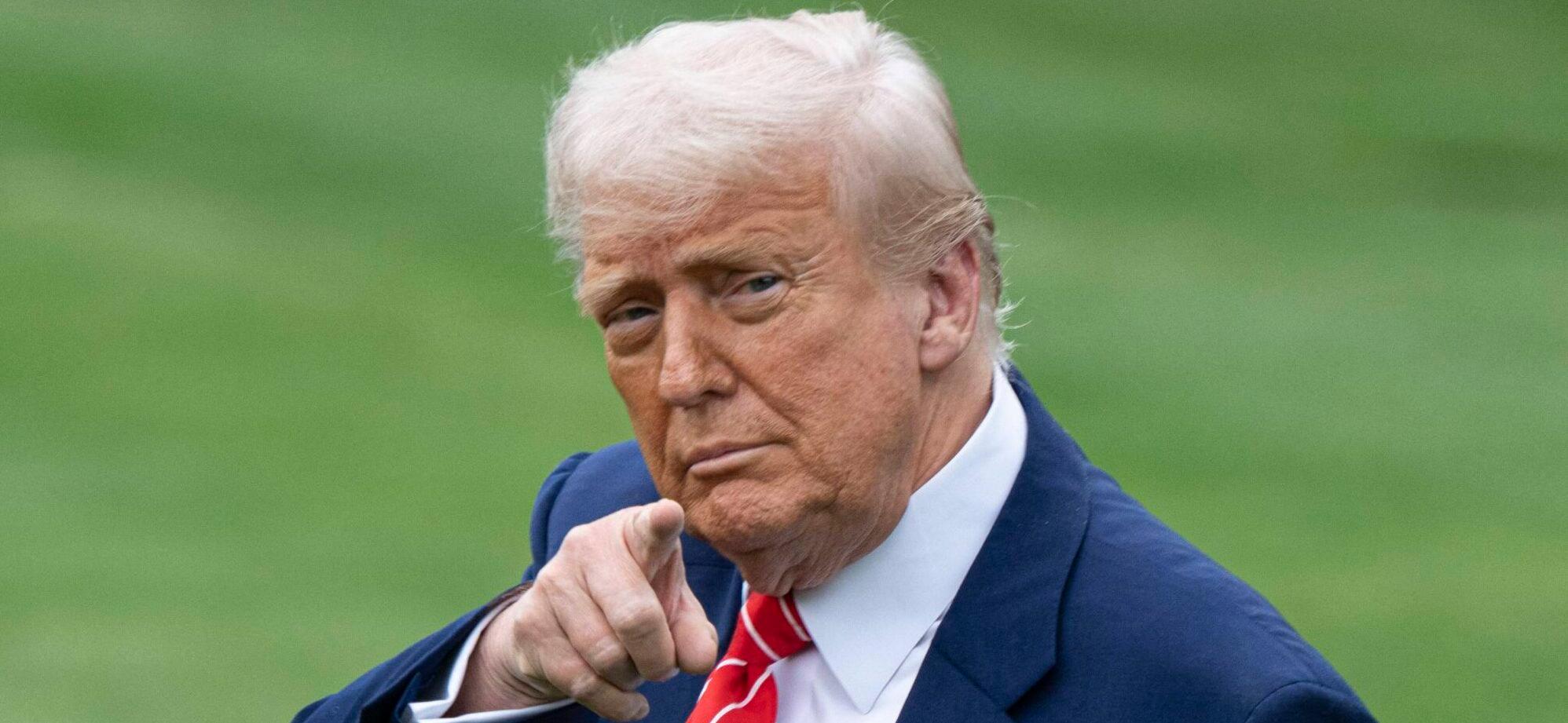 President Donald J Trump departs the White House