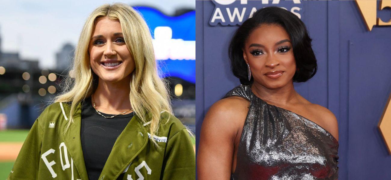 Riley Gaines, Simone Biles photo collage