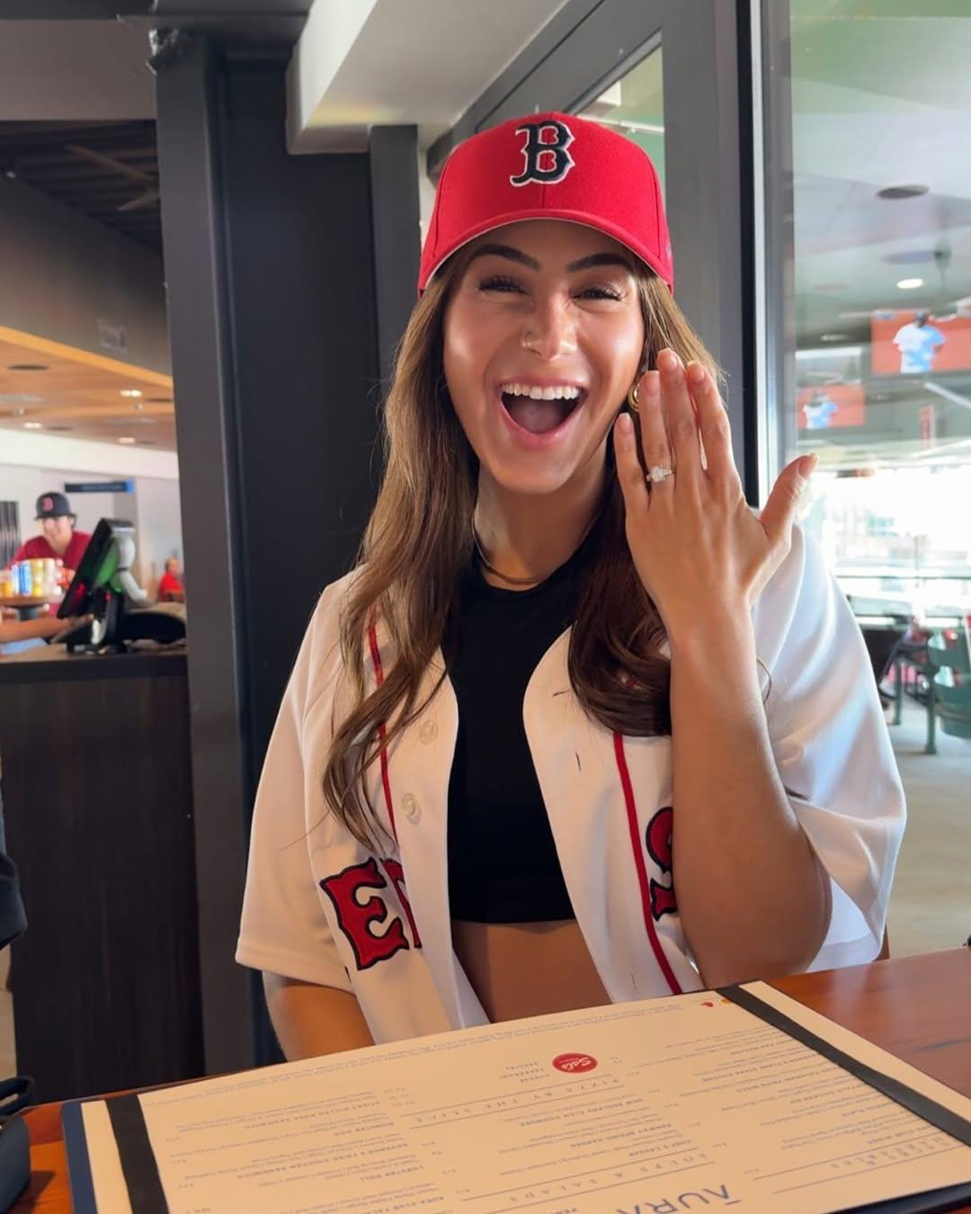 Juliana Pasquarosa showing off her ring