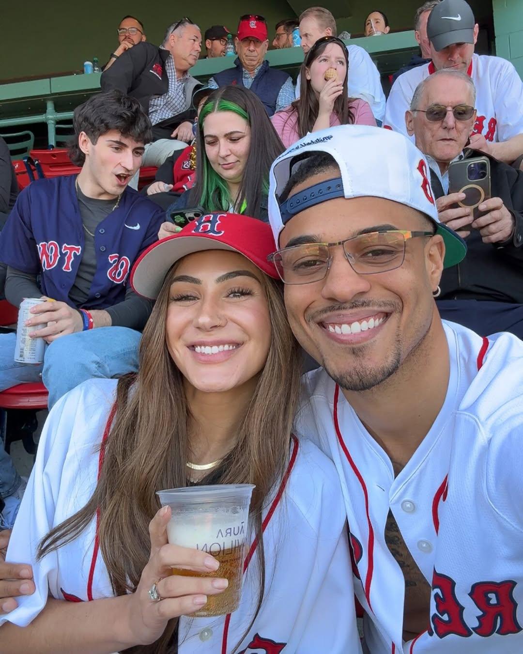 Grant Ellis and Juliana Pasquarosa at baseball game