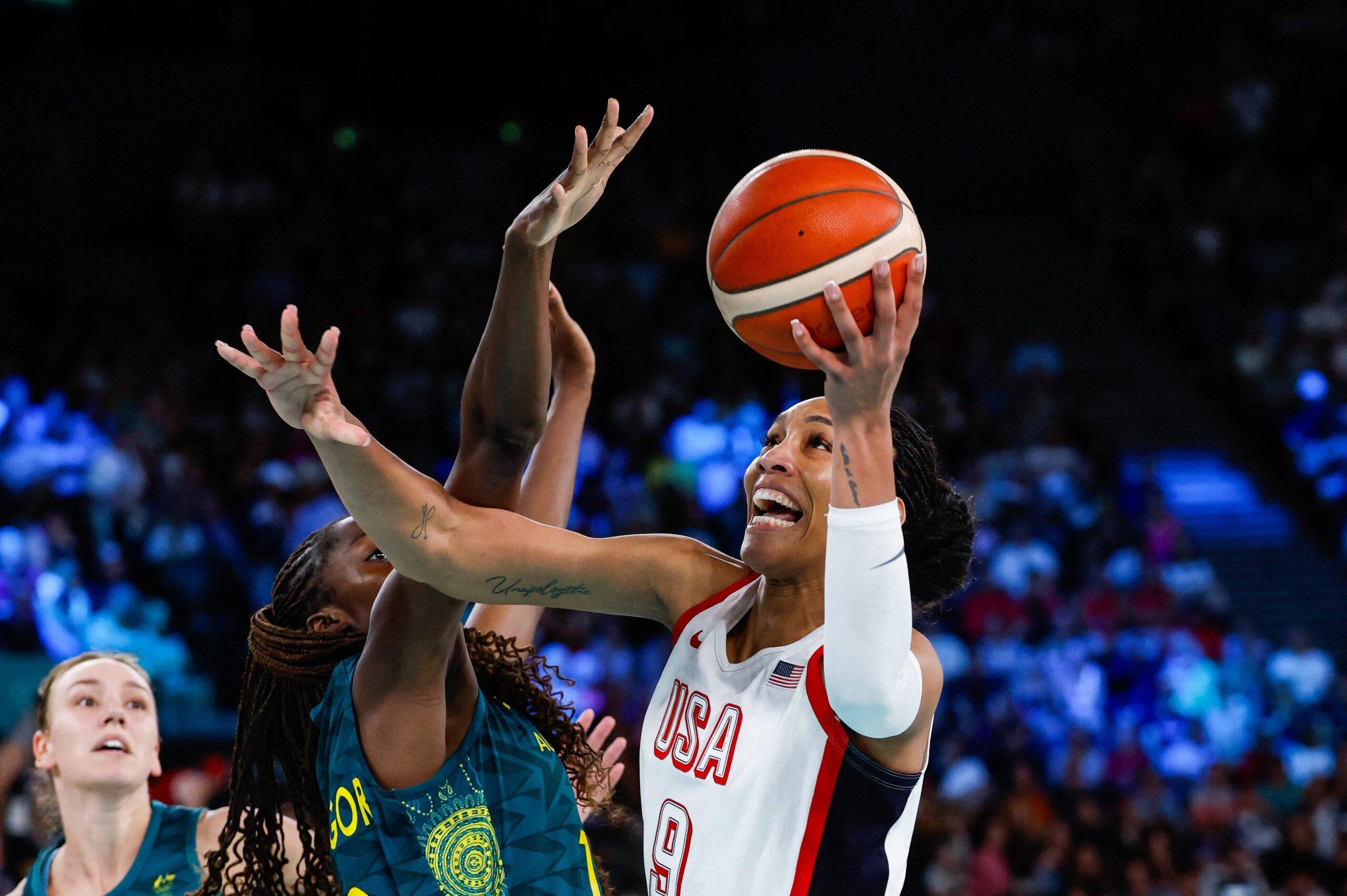 A'ja Wilson during the 2024 Olympics. 