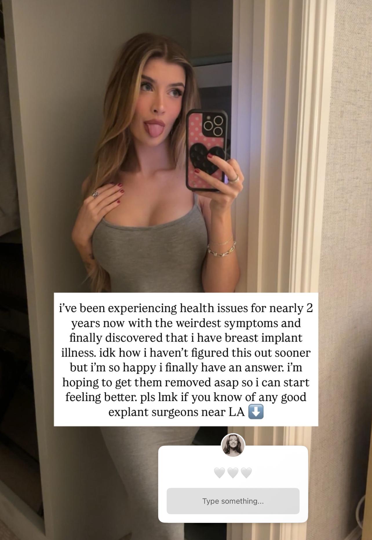 Sami Sheen wants her breast implants out
