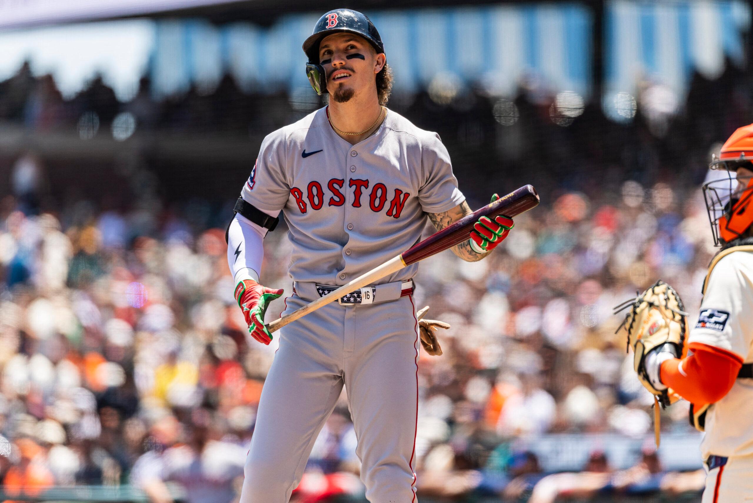 Jarren Duran playing baseball. 