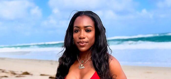 Sachia Vickery on the beach.