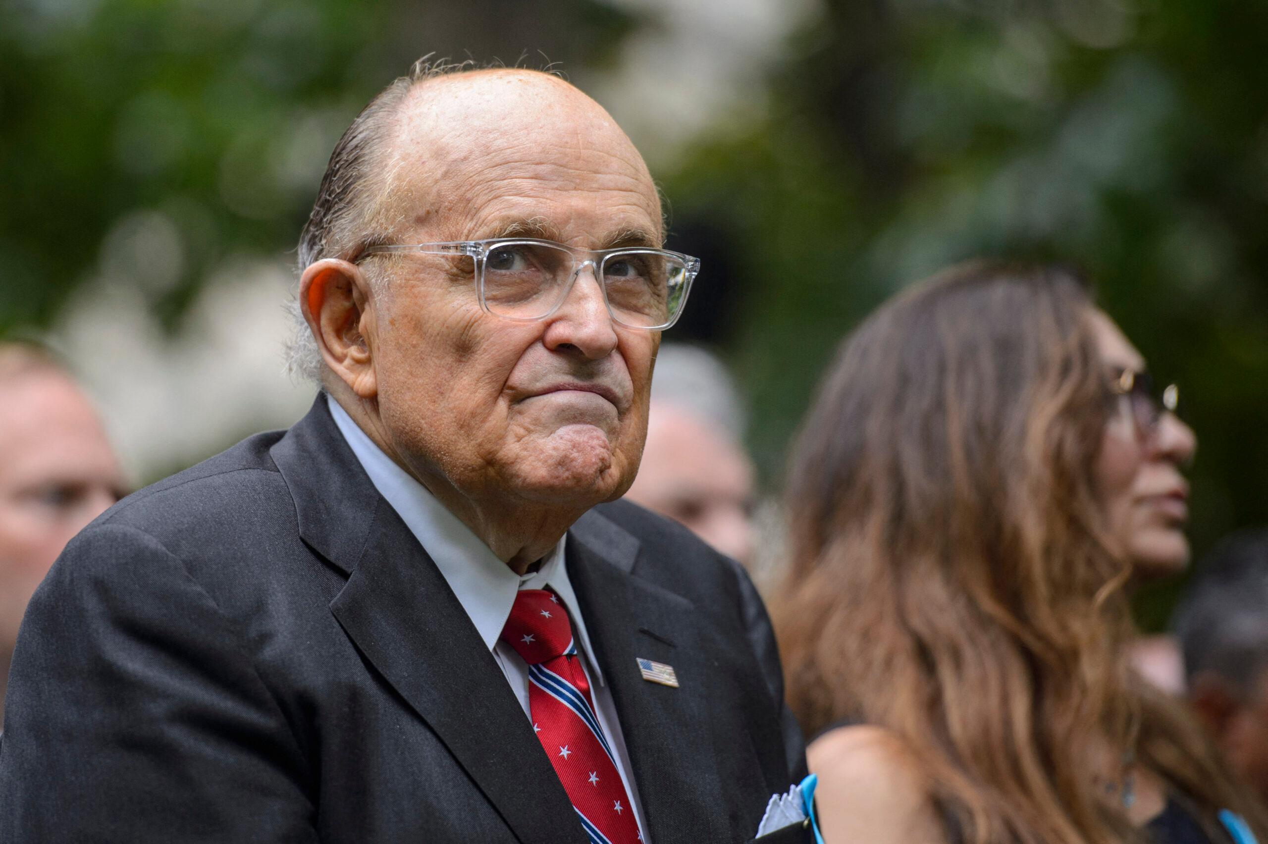 Rudy Giuliani at a commemoration ceremony