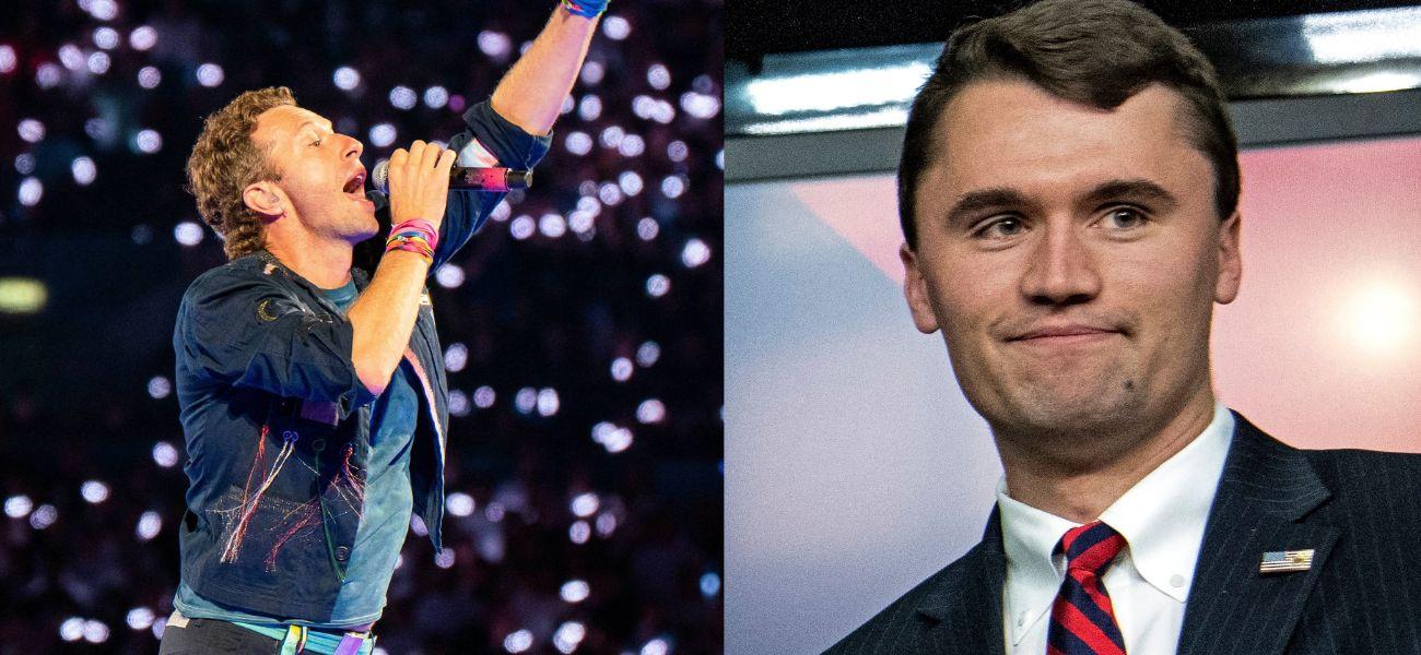Coldplay (left) Charlie Kirk (right)
