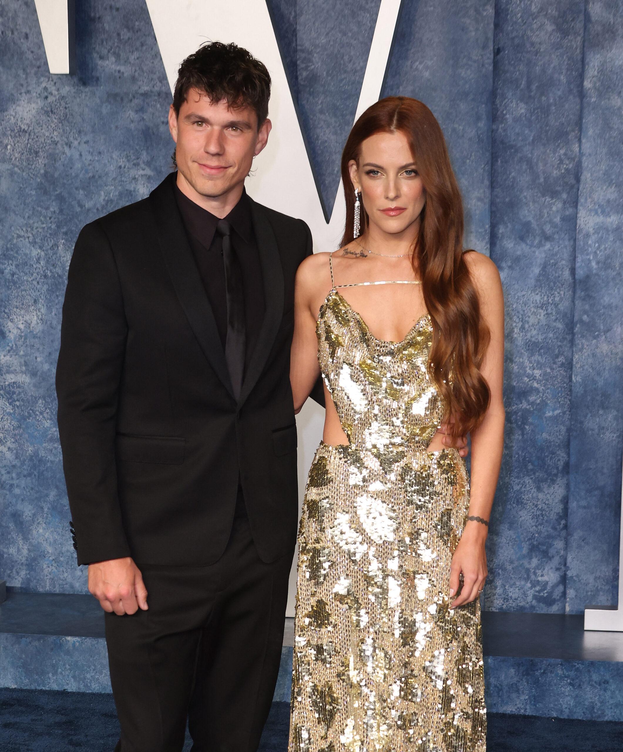 Ben Smith-Petersen and Riley Keough at the 2023 Vanity Fair Oscar Party - Arrivals