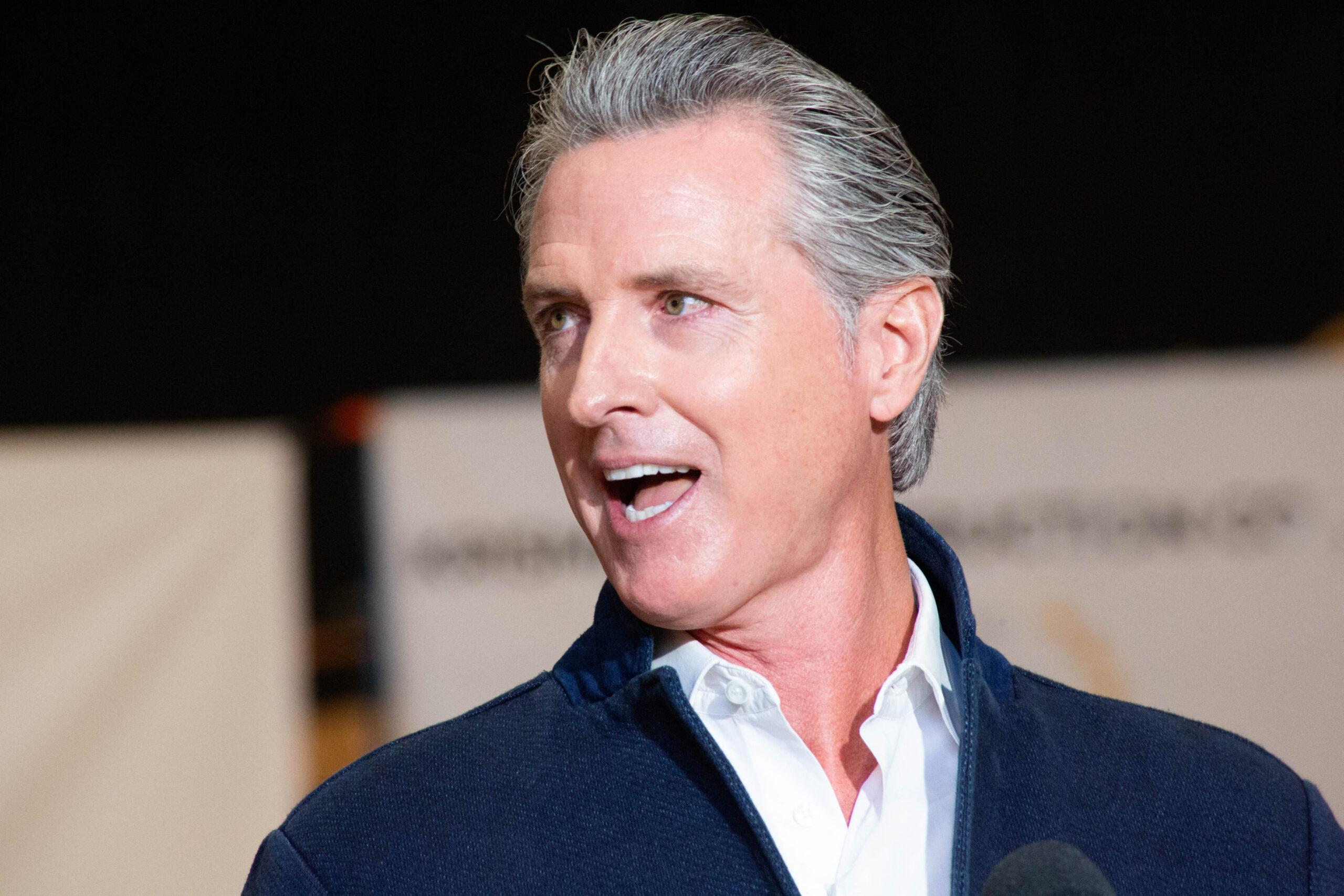 Gavin Newsom talking in LA