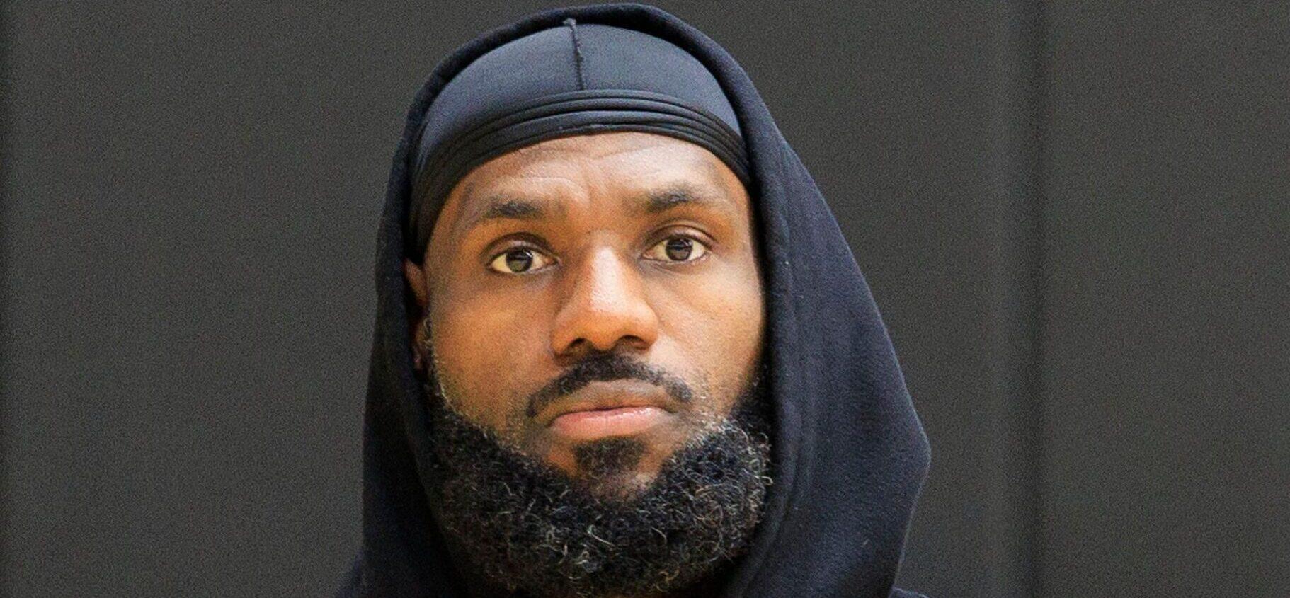 LeBron James in a gym.