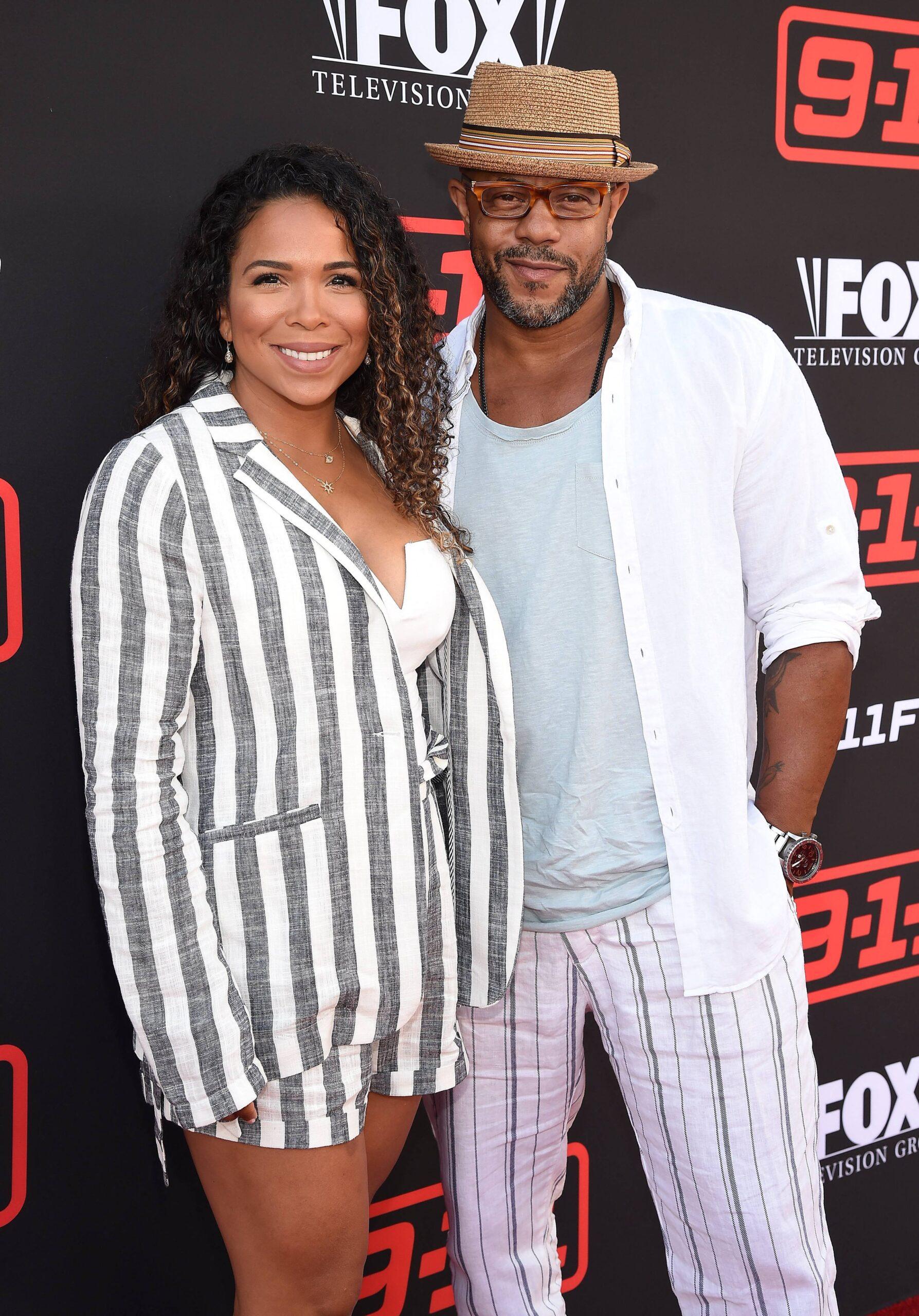 Rockmond Dunbar and wife at FYC Red Carpet Event for Fox's '9-1-1'