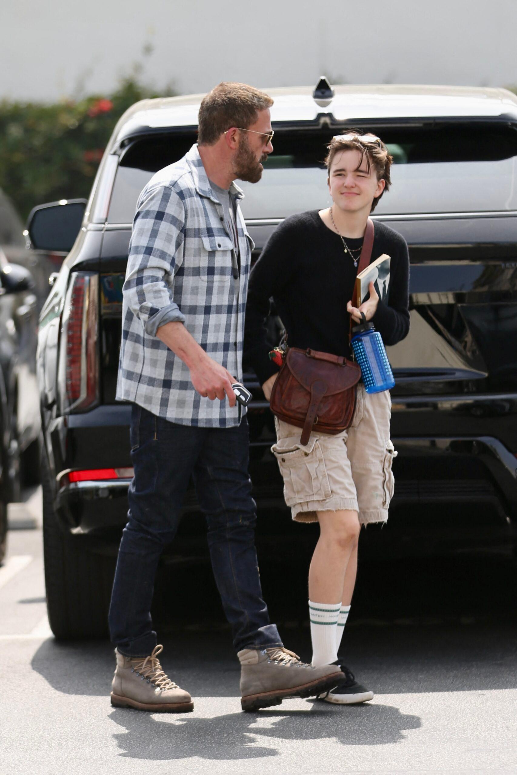 Ben Affleck is seen with his Son Samuel and daughter Fin after having brunch in Santa Monica.