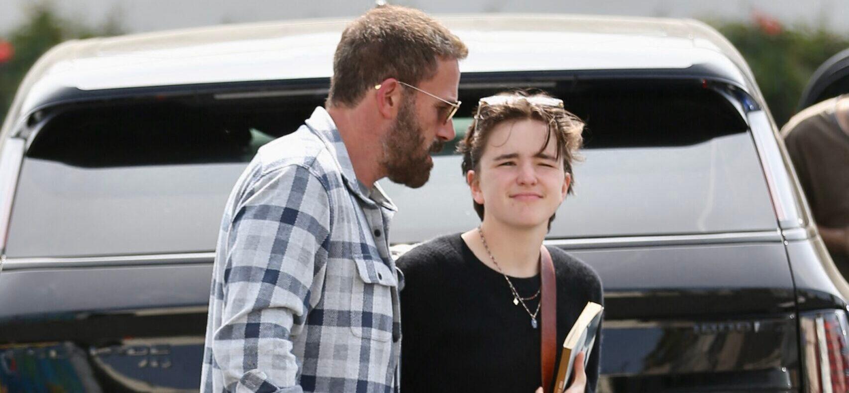 Ben Affleck is seen with his Son Samuel and daughter Fin after having brunch in Santa Monica.