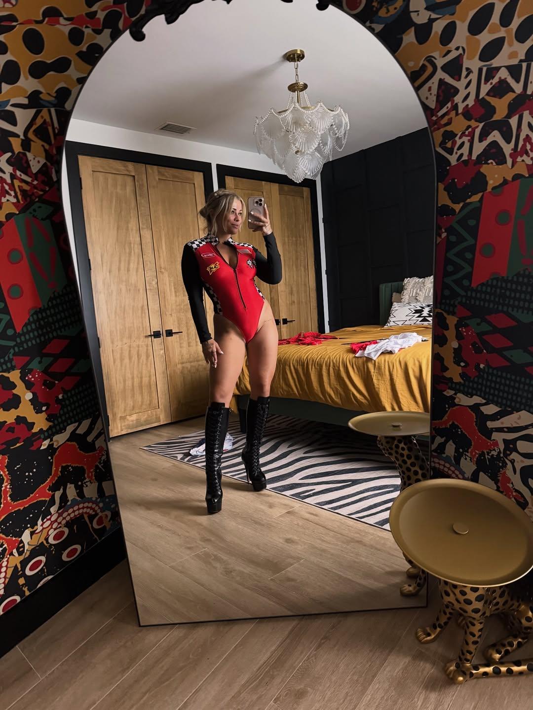 Paige VanZant in race car costume