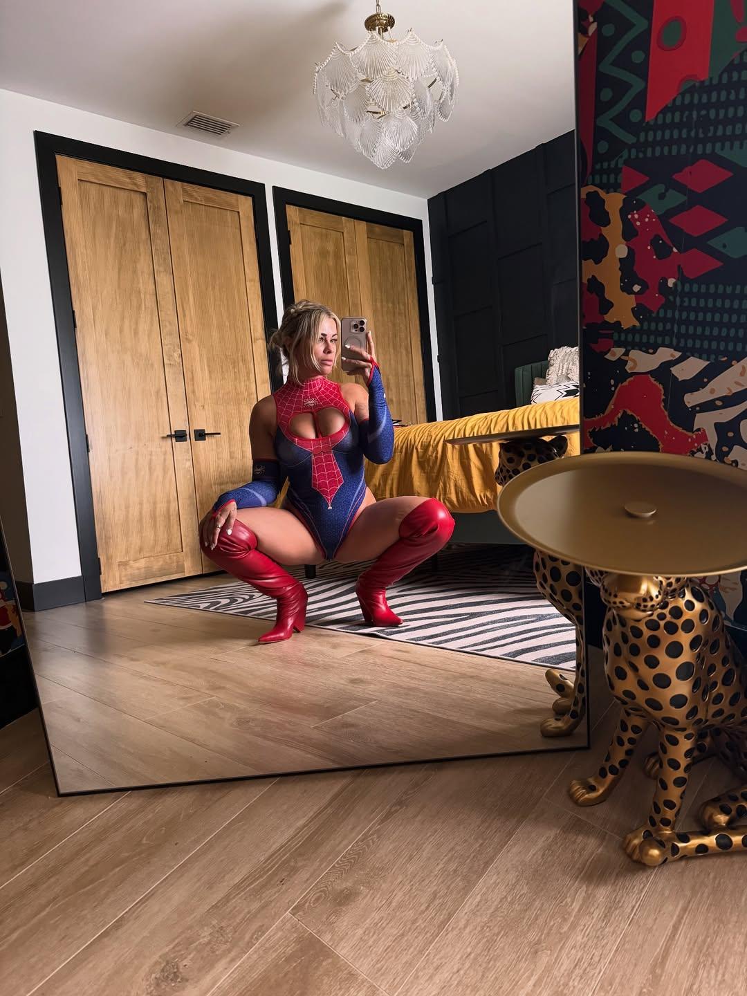 Paige VanZant in spider woman costume