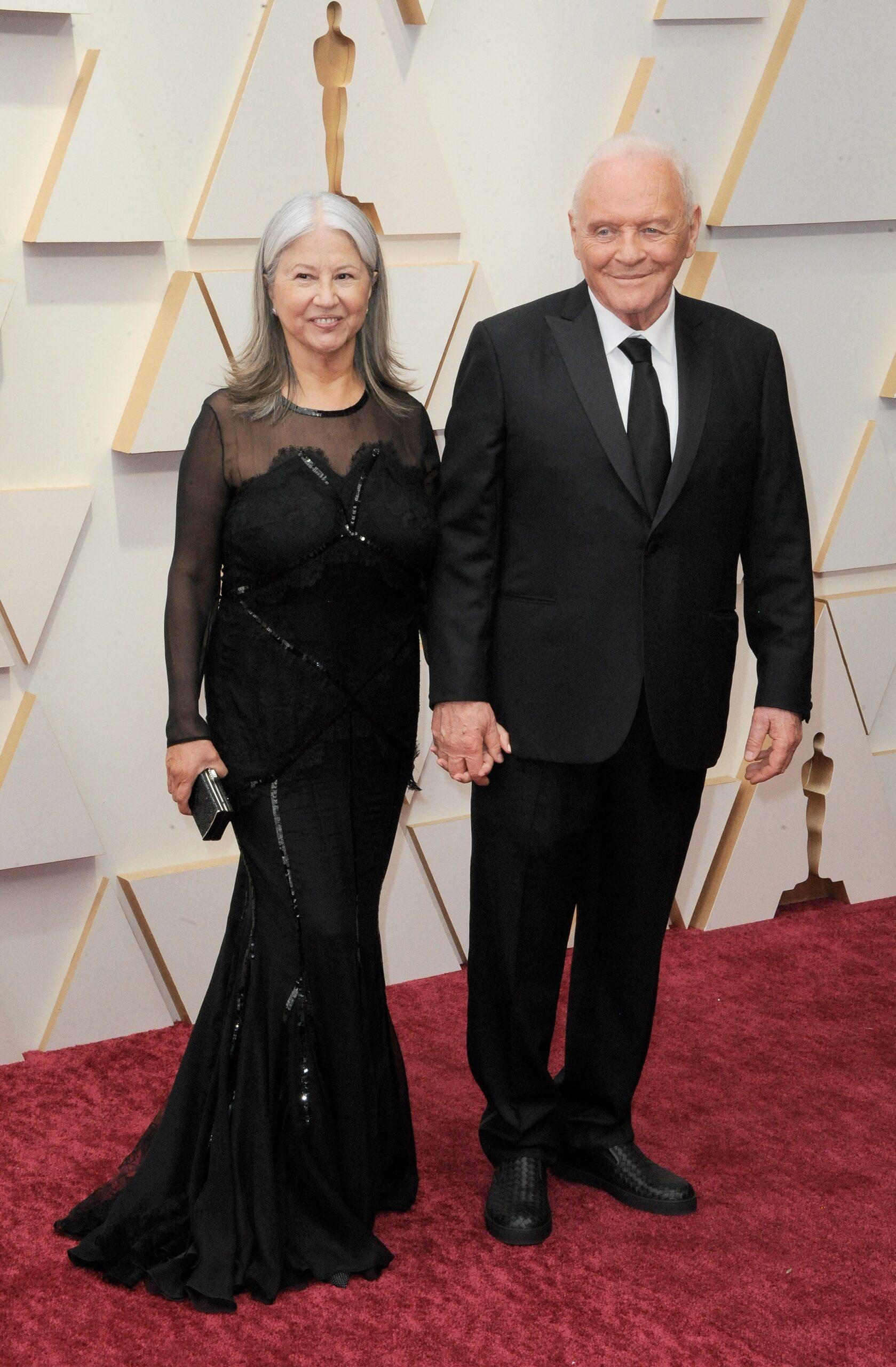 Stella Arroyave and Anthony Hopkins at the 94th Annual Academy Awards