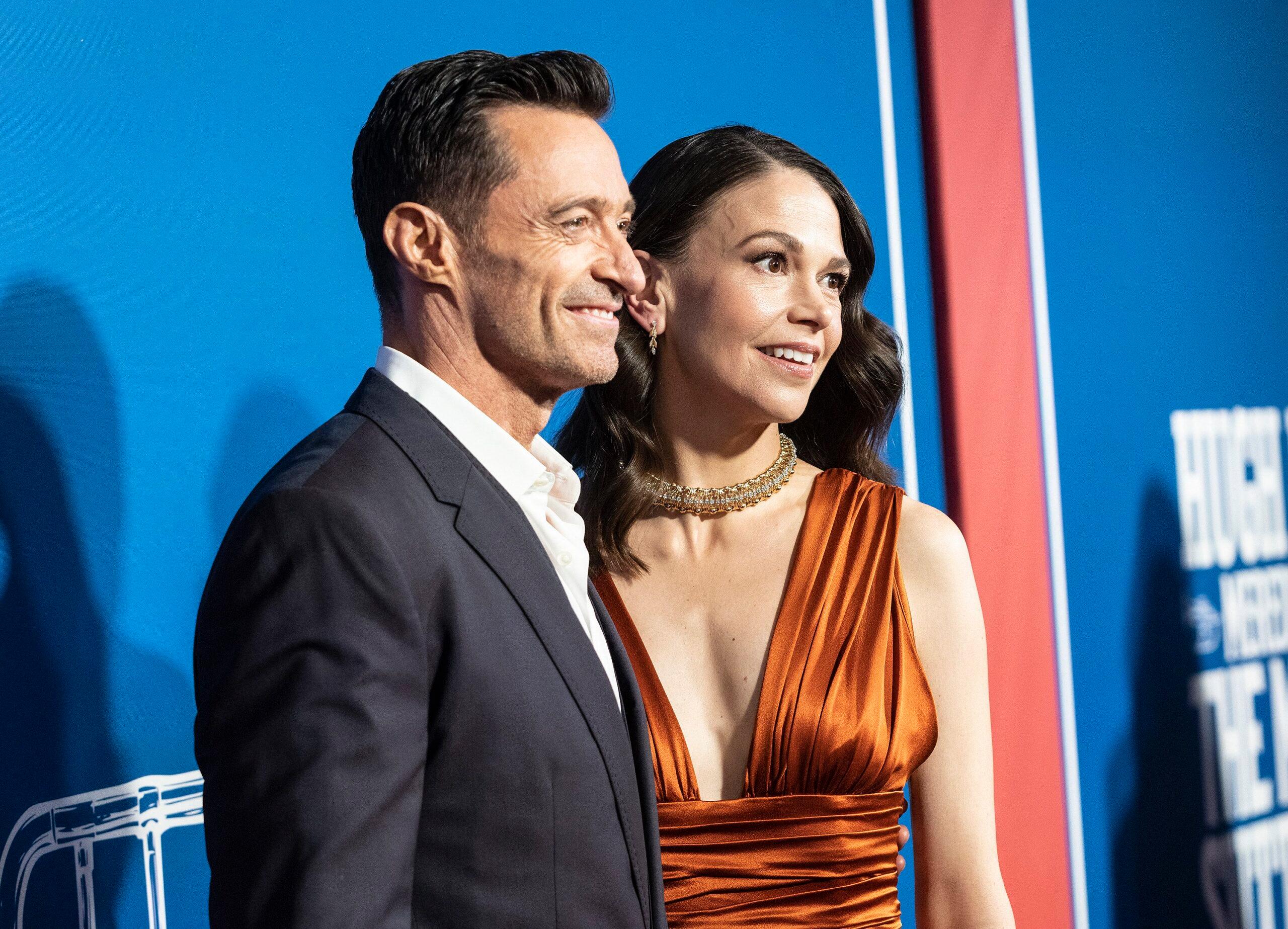 Hugh Jackman and Sutton Foster at Opening night for musical The Music Man