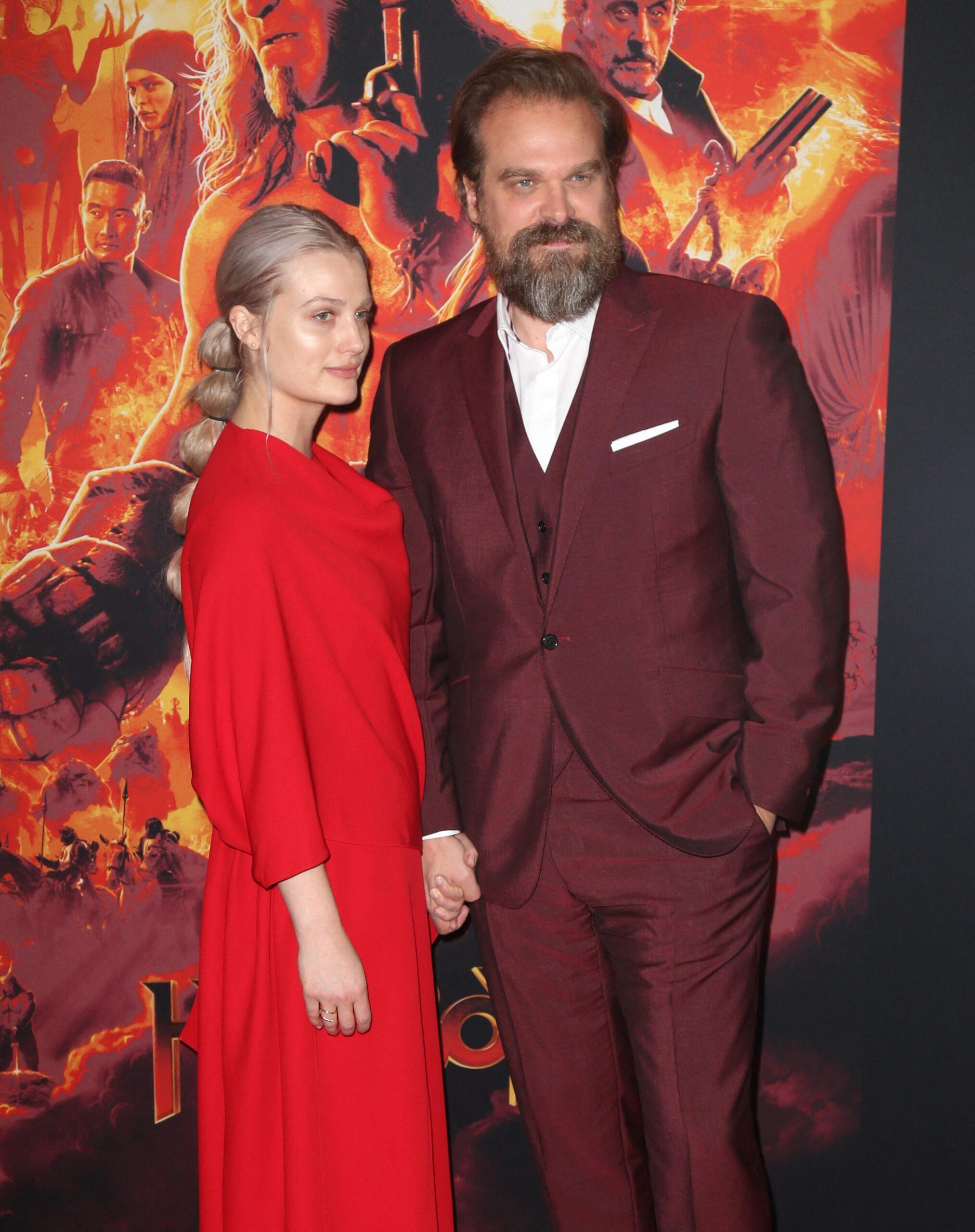 Alison Sudol and David Harbour at 'Hellboy' premiere