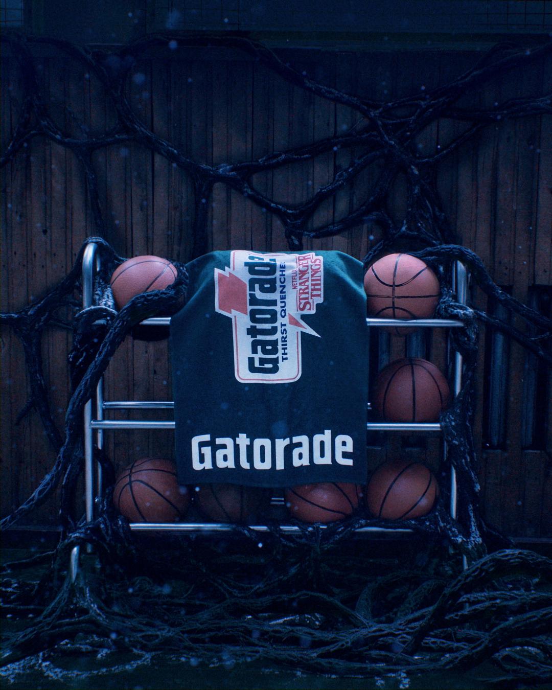 Basketballs and Gatorade towel for Stranger Things collab